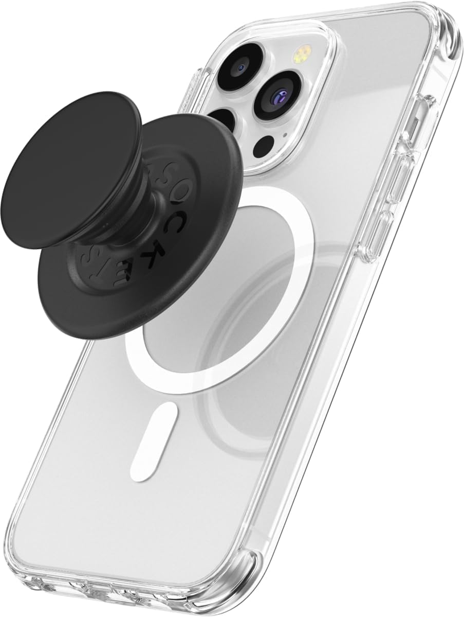 PopSockets: PopGrip Round für MagSafe - Inklusive Adapterring für MagSafe - Ausziehbarer Sockel und