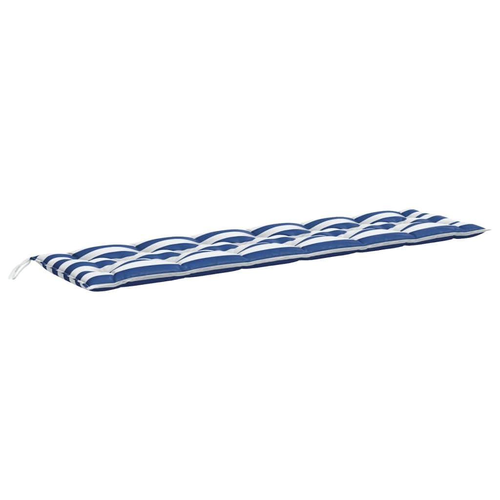 vidaXL Gartenbank-Auflage Blau&Weiss Gestreift 200x50x7 cm Stoff 200 x 50 x 7 cm Blau und Weiss, 200