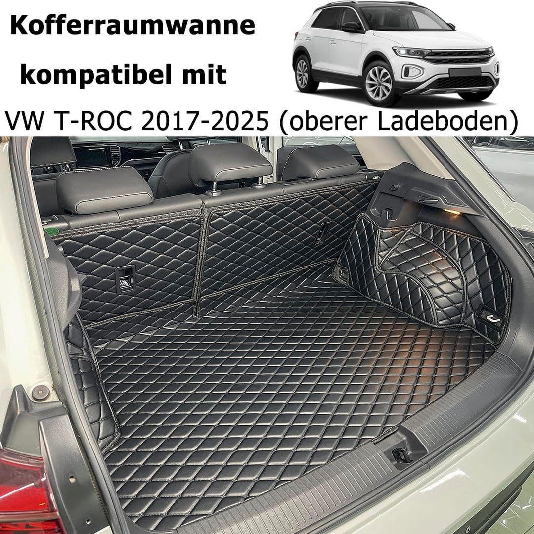 Kofferraumwanne kompatibel mit VW T-ROC 2017-2025 (oberer Ladeboden) Kofferraummatte | Passt Nicht i