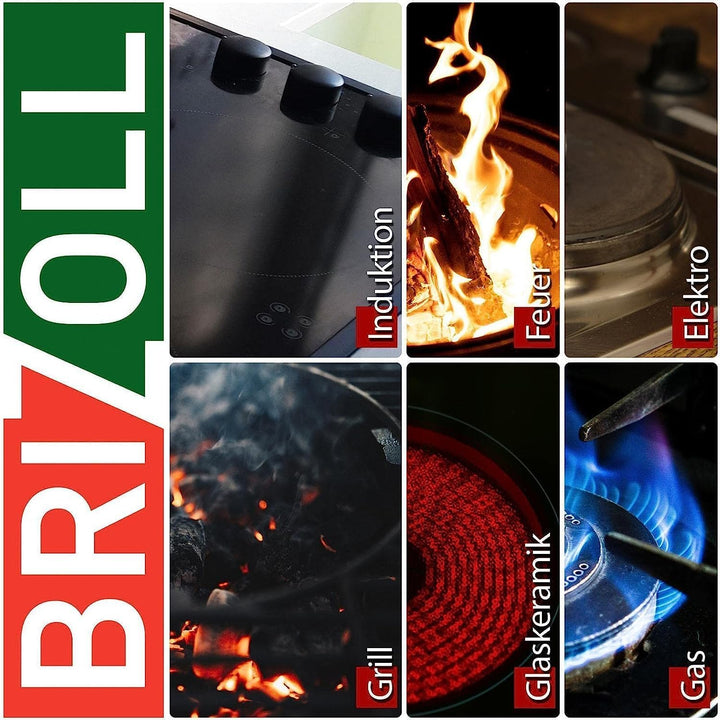 Gusseisenpfanne 26 cm Bratpfanne aus Gusseisen BRIZOLL mit Holzgriff und Pfannenwender von 4big.fun