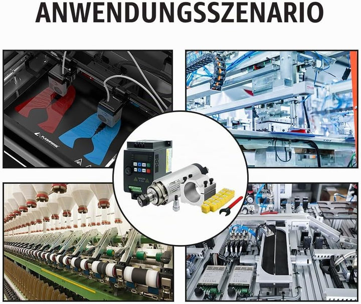 2.2KW Luftgekühlte Spindelmotor Set mit Frequenzumrichter, 80mm Halterung &amp; ER20 Collet Set, 24000RP