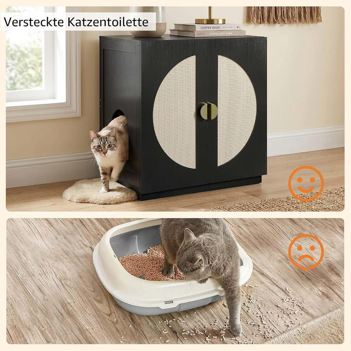 unipaws Katzenklo Möbel mit Regalen, Hohes Verstecktes Katzenklo Gehäuse für hohe oder Top Entry Kat
