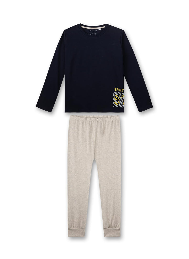 Sanetta Jungen-Schlafanzug lang Dunkelblau | Bequemer Schlafanzug für Jungen lang. | Pyjamaset Gröss
