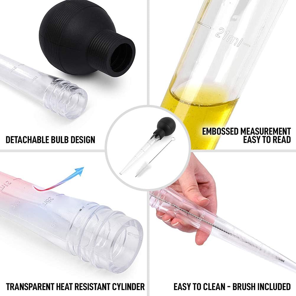 Truthahnbräter Zum Kochen, Bratenspritze, Glas, Truthahnbräter und Truthahnöltropfer mit Bürste, Häh