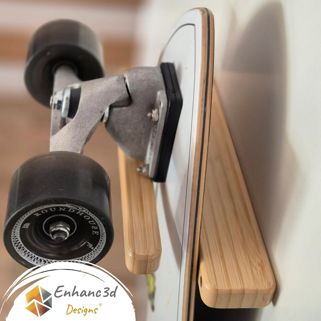 Enhanc3d Designs Vertikale Skate-Halterung aus Bambusholz, modernes und robustes Design, Skate-Wandh