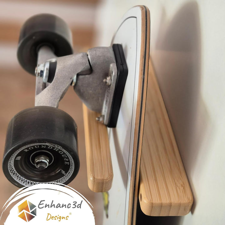 Enhanc3d Designs Vertikale Skate-Halterung aus Bambusholz, modernes und robustes Design, Skate-Wandh