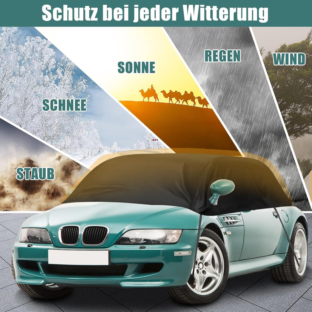 Autoabdeckung Ersatz für BMW Z3/Z4, Wasserdicht Halbgarage 420D Oxford mit Riemen, Halbabdeckung Aut