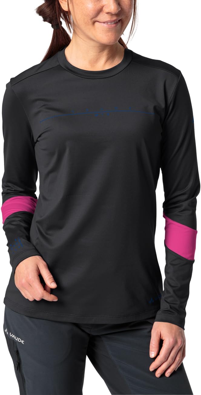 VAUDE Damen Women's Qimsa Ls Logo Shirt T-Shirt, 36 Schwarz