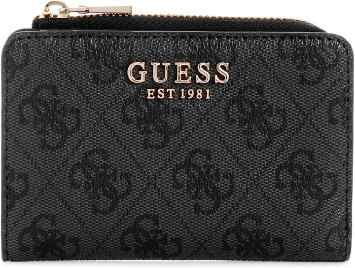 GUESS Damen Laurel Zip Around Card Case Wallet, Coal Logo
