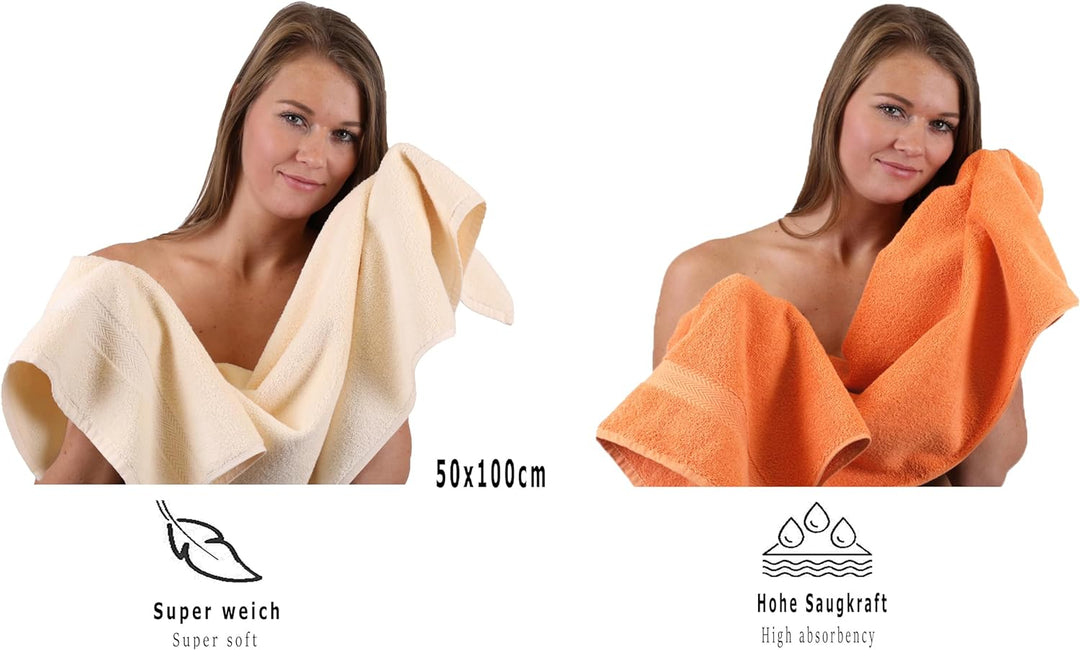 Betz 10-TLG. Handtuch-Set Premium 100% Baumwolle 2 Duschtücher 4 Handtücher 2 Gästetücher 2 Waschhan