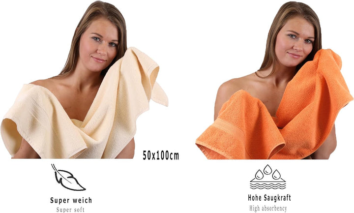 Betz 10-TLG. Handtuch-Set Premium 100% Baumwolle 2 Duschtücher 4 Handtücher 2 Gästetücher 2 Waschhan