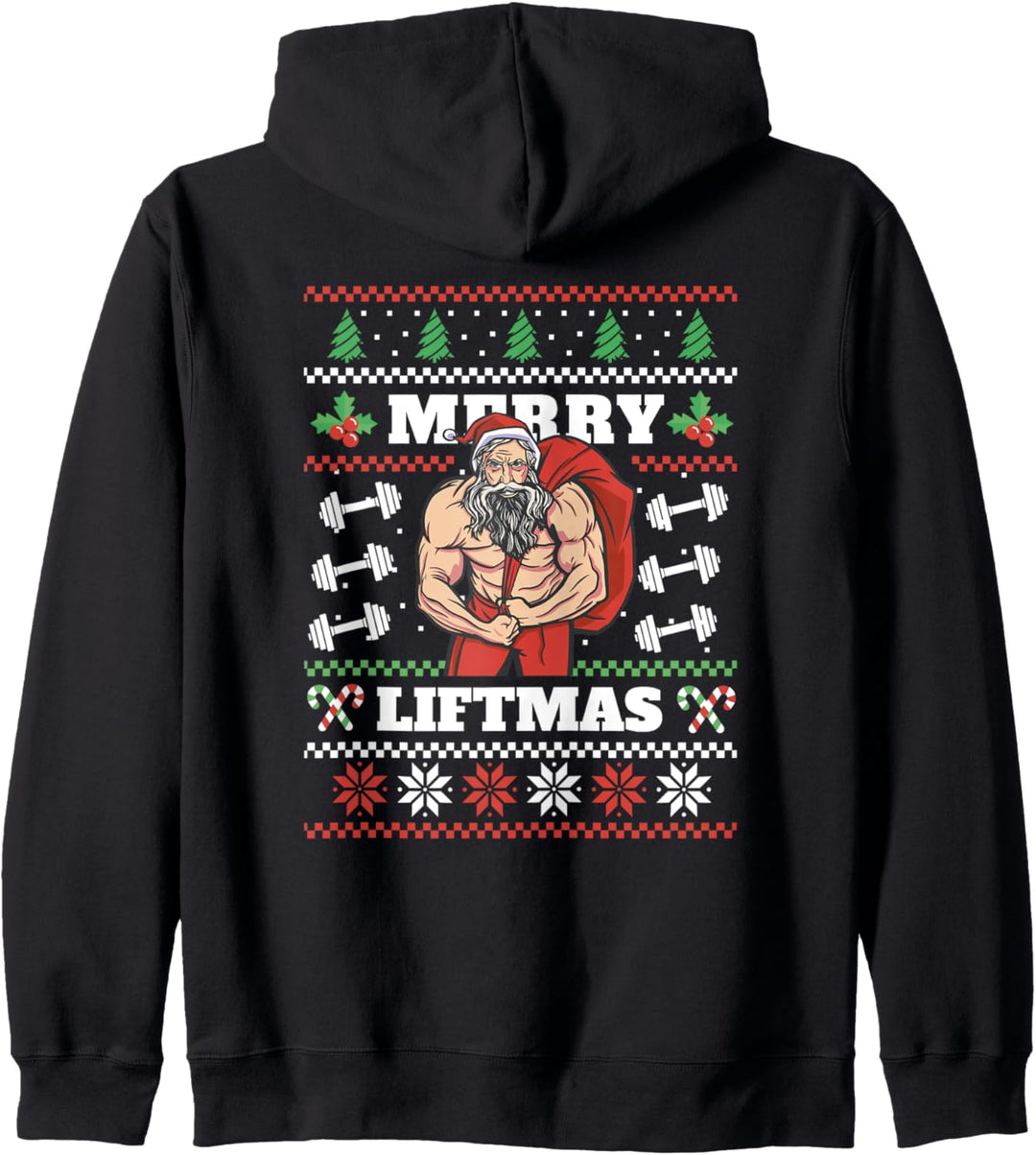 Merry Liftmas Christmas Pun Hässlicher Pullover-Stil Kapuzenjacke