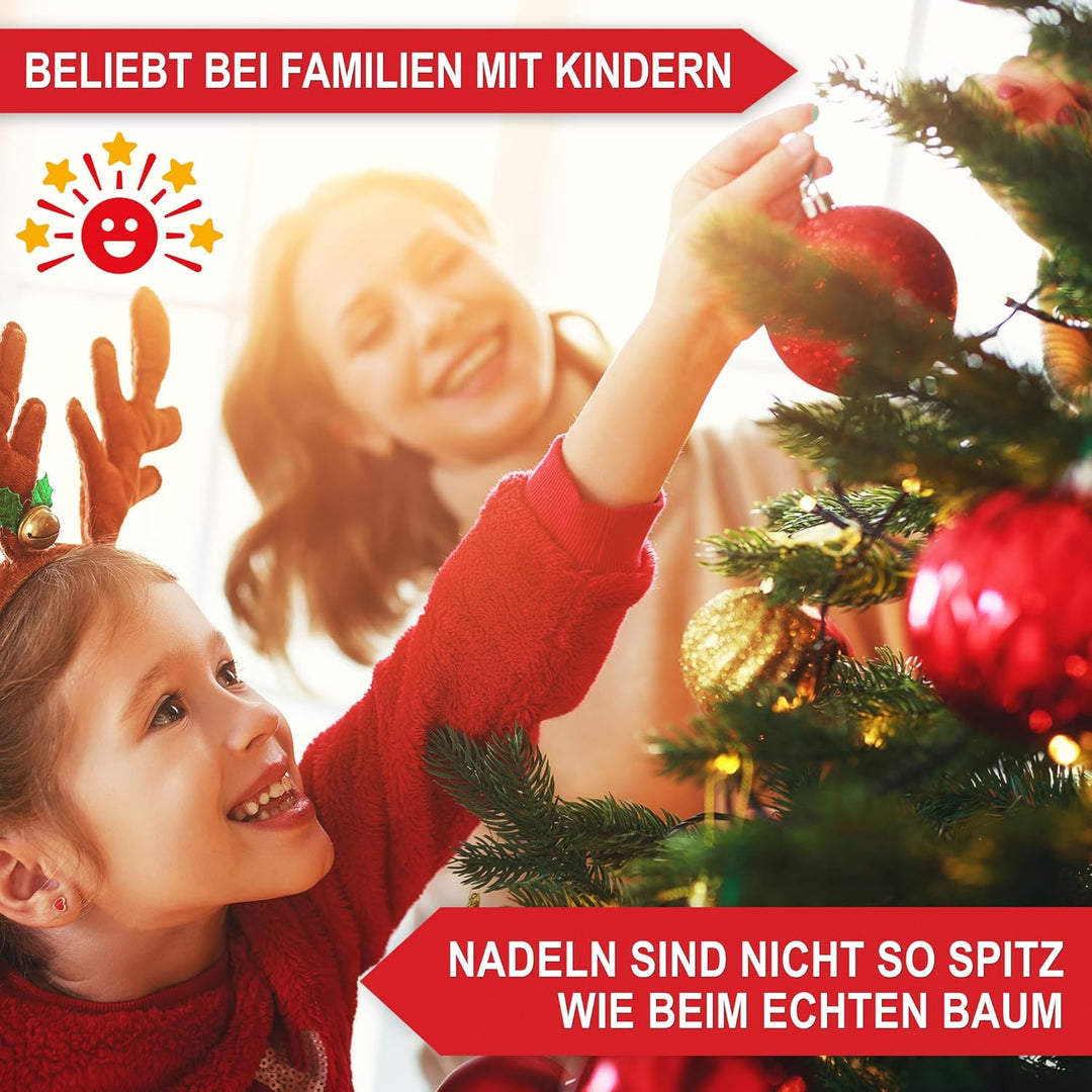 Künstlicher Weihnachtsbaum in Premium Qualität mit FSC-zertifiziertem Holzständer (Brandneu) – Natur