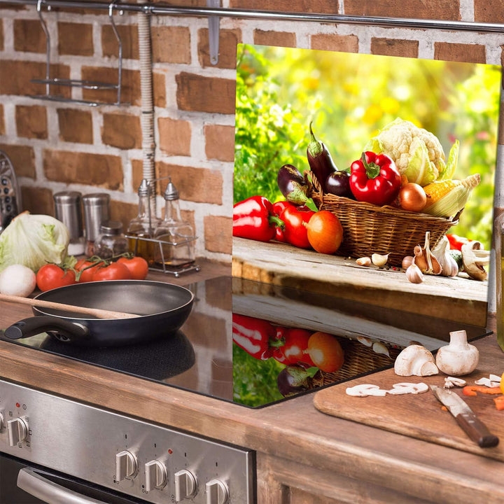 TMK ArtDeko Herdabdeckplatte 1 Teilig 60x52 cm - Spritzschutz Herdabdeckung – Herdschutz aus Sicherh