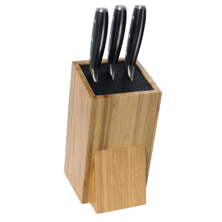 Vogue Messerblock aus Holz mit Borsten, Universal-Messerblock aus Bambus, Grösse: 24,5 (H) x 12 (B)
