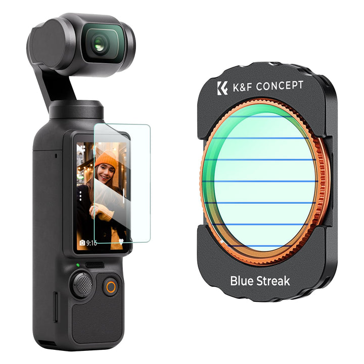 K&F Concept OSMO Pocket 3 Blue Streak Filter Magnetisch Kompatibel mit DJI OSMO Pocket 3 (Aluminiumr