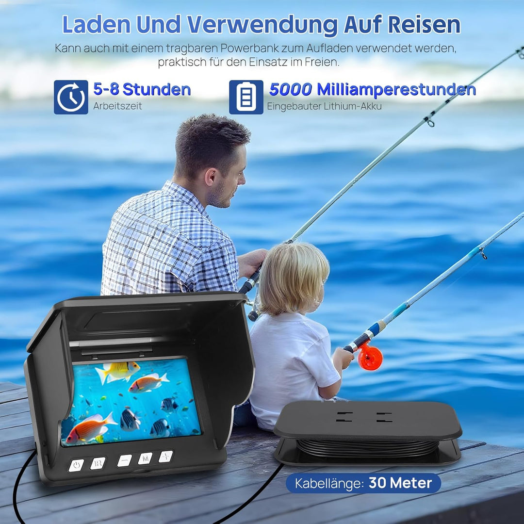 Fishfinder, Unterwasserkamera Angeln, Weitwinkel-Infrarot-Nachtsicht,Unterwasserkamera Fischfinder m