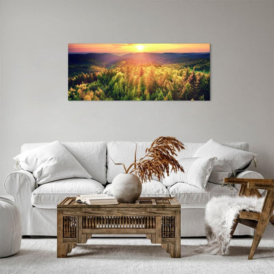 Panorama Bilder auf Leinwand 100x40cm Leinwandbild mit Rahmen Berge Natur Gross Wanddeko Bild Schlaf