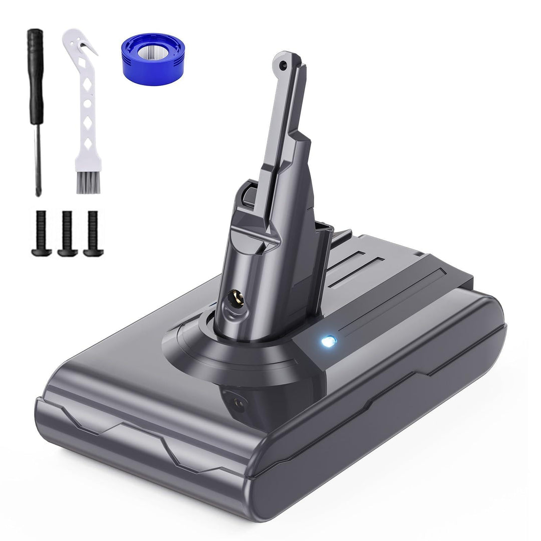 V8 Ersatzakku für Dyson 8000 mAh 21,6 V Akku für Dyson SV10 mit LCD-Display, kompatibel mit den Mode