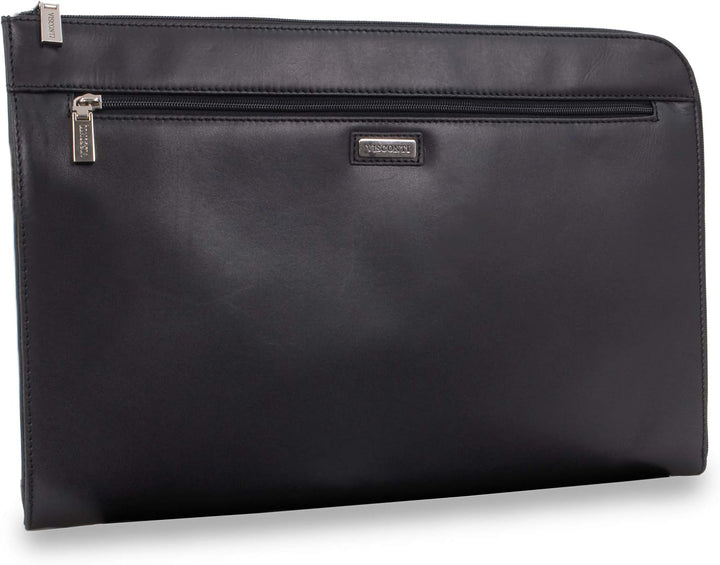 VISCONTI - Leder - A4 Reissverschluss Konferenzmappe Schreibmappe - BOND - (18238) - Schwarz, Schwar