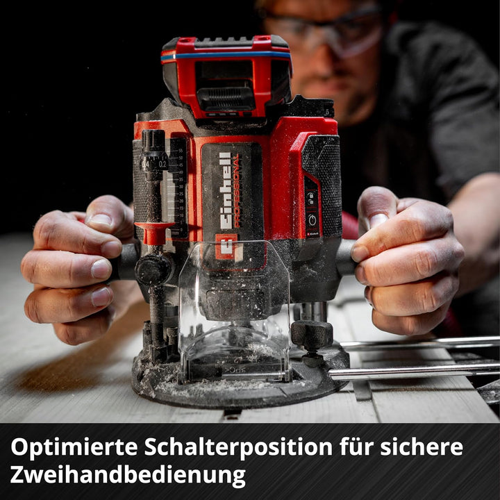Einhell Professional Akku-Oberfräse TP-RO 18/55 Li BL - Solo Power X-Change (18 V, Hubhöhe 55 mm, Br