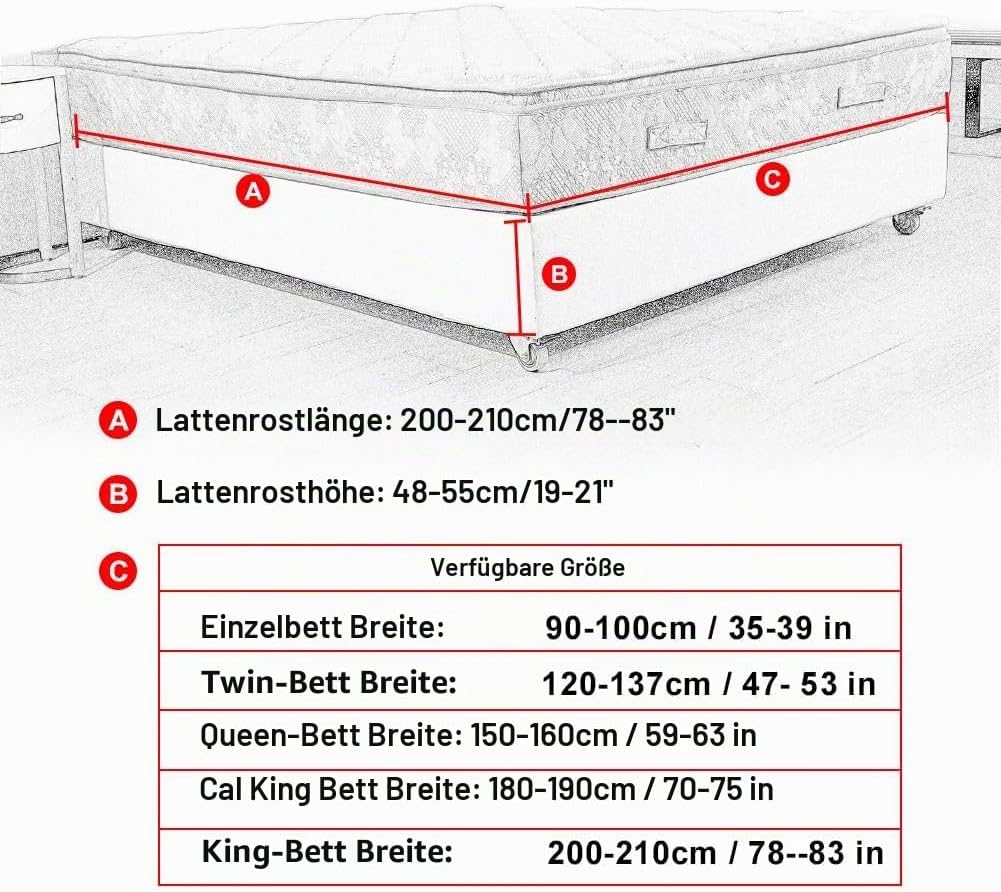 DUJUIKE Stretch Samt Boxspring Abdeckung zum Umwickeln, Alternative zum Traditionellen Volant Bettro
