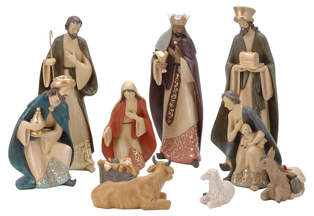 zeitzone Riesige Krippenfiguren Weihnachten Handbemalt 10