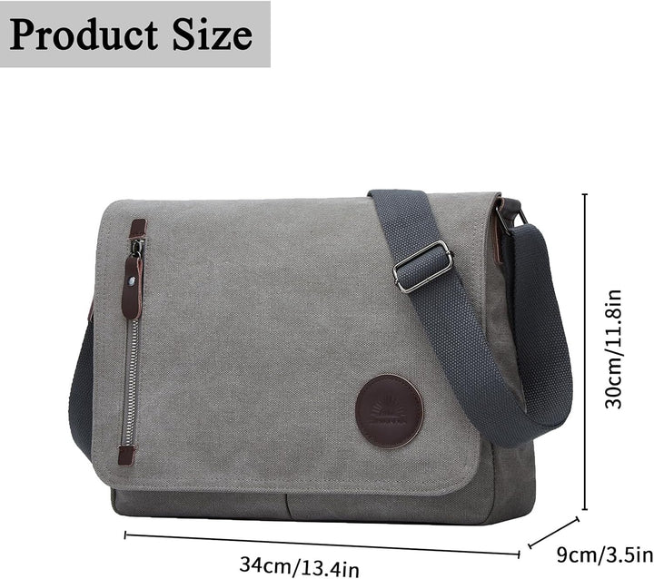ZHIERNA Umhängetasche Herren für Herren und Damen, Canvas Messenger Bag, Vintage schultertasche für