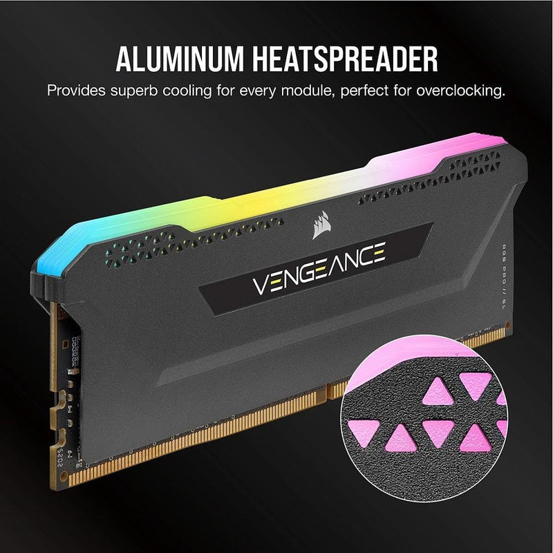 Corsair VENGEANCE RGB PRO SL 16GB (2x8GB) DDR4 3600 (PC4-28800) C18 1.35V Desktop Memory - Schwarz 2