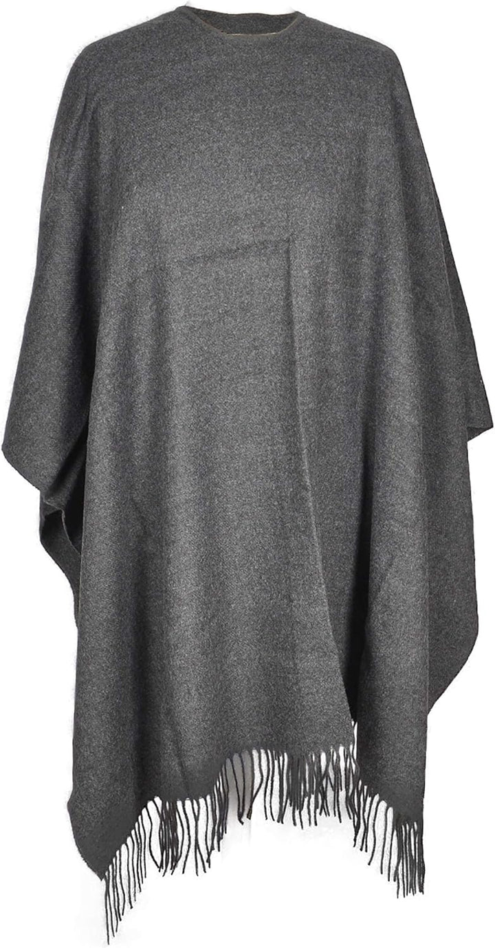 Toutacoo, Grosser Poncho mit Fransen - Damen - 02-grau, 02-grau