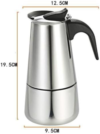 Espressokocher Edelstahl, Elektrisch Kaffeekocher, Mokkakanne für 6 Tassen 300ml mit Induktionsherd,
