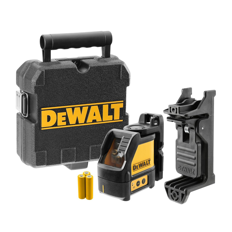 DEWALT Kreuzlinien-Laser (selbstnivellierend, horizontale und vertikale Laserlinien, Laserfarbe Rot,