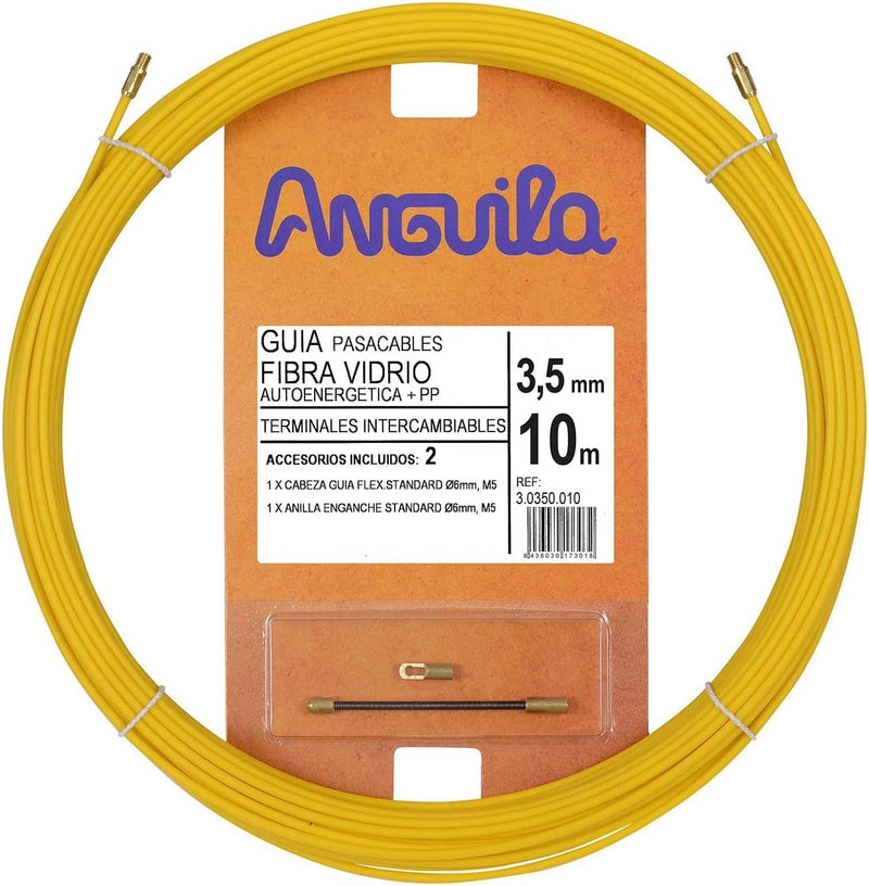 Anguila| Guía Pasacables | Fibra de Vidrio Reforzada + Propileno | Terminales Intercambiables | Colo