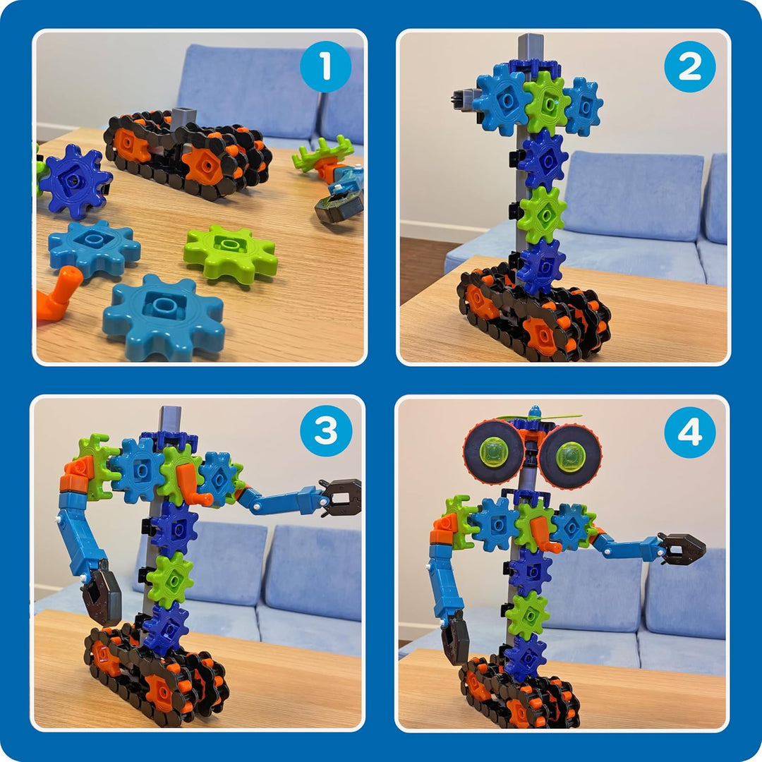 Learning Resources Gears! Gears! Gears! Roboter in Aktion, MINT, Zahnradspiel, Roboter-Zahnräder, Ab