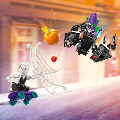 Lego Marvel Spider-Mans Rennauto & Venom Green Goblin, Spidey-Spielzeug für Rollenspiele mit Superhe