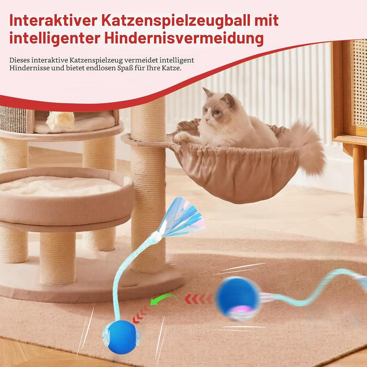 Interaktives Katzenspielzeug，Lot de 2 Katzenspielzeug，Katzenspielzeug Ball Mit Einem Blinkenden und