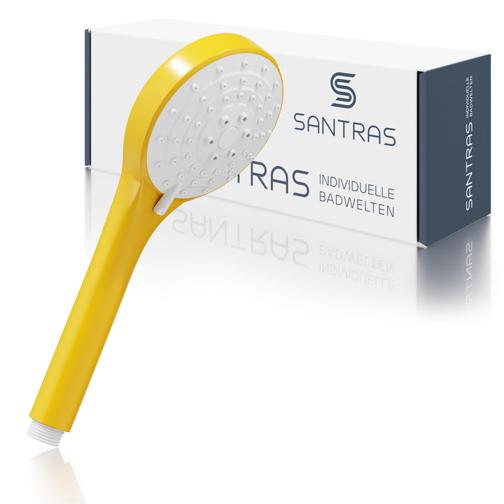 SANTRAS® Handbrause mit dreifach verstellbaren Duschkopf in Gelb Gelb Dreifach verstellbar, Gelb Dre