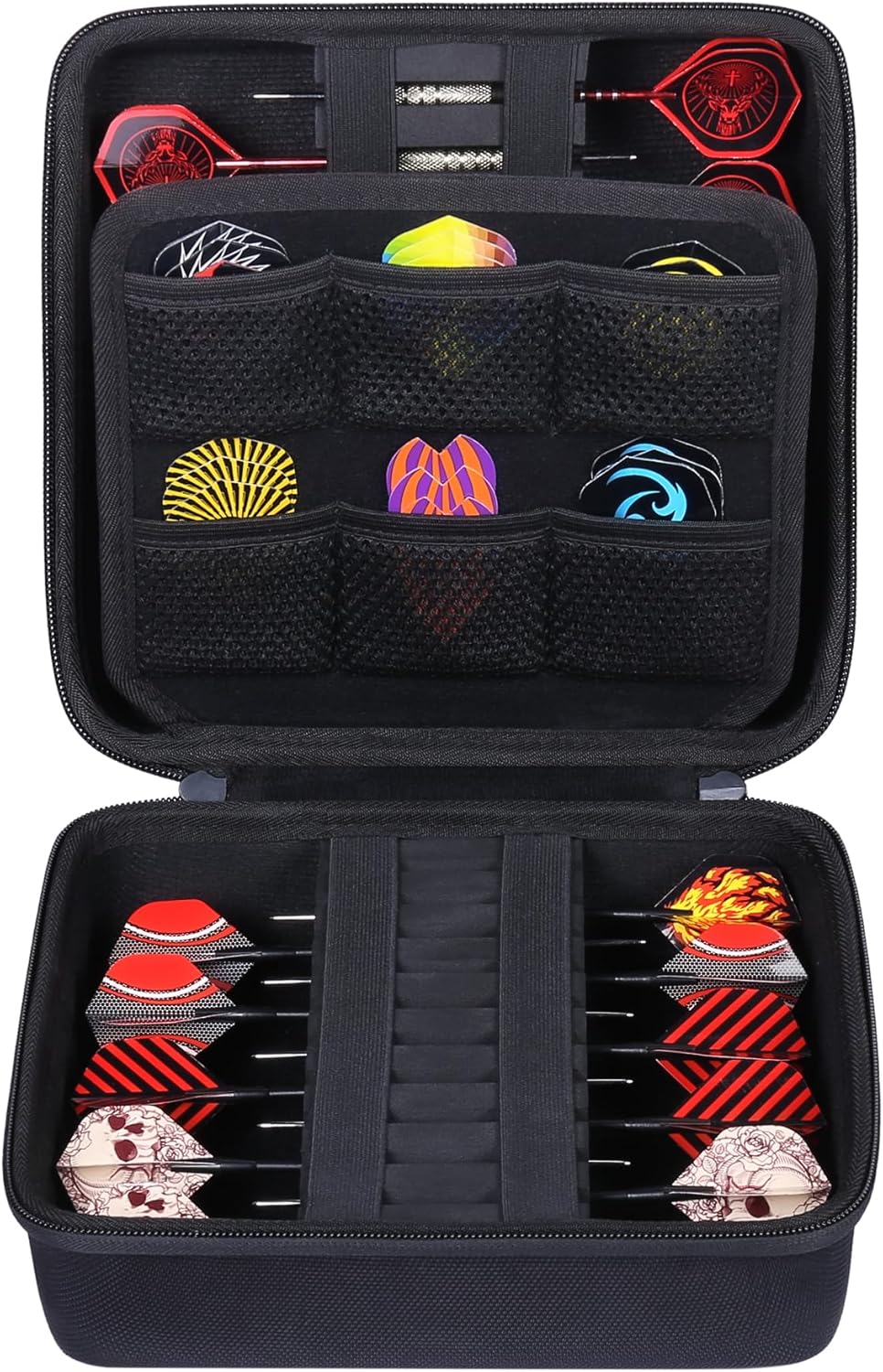 co2CREA Harte Eva Dart-Hülle für 20-Stahl Spitze oder weiche Spitze, Tragetasche mit Mesh-Taschen Sc