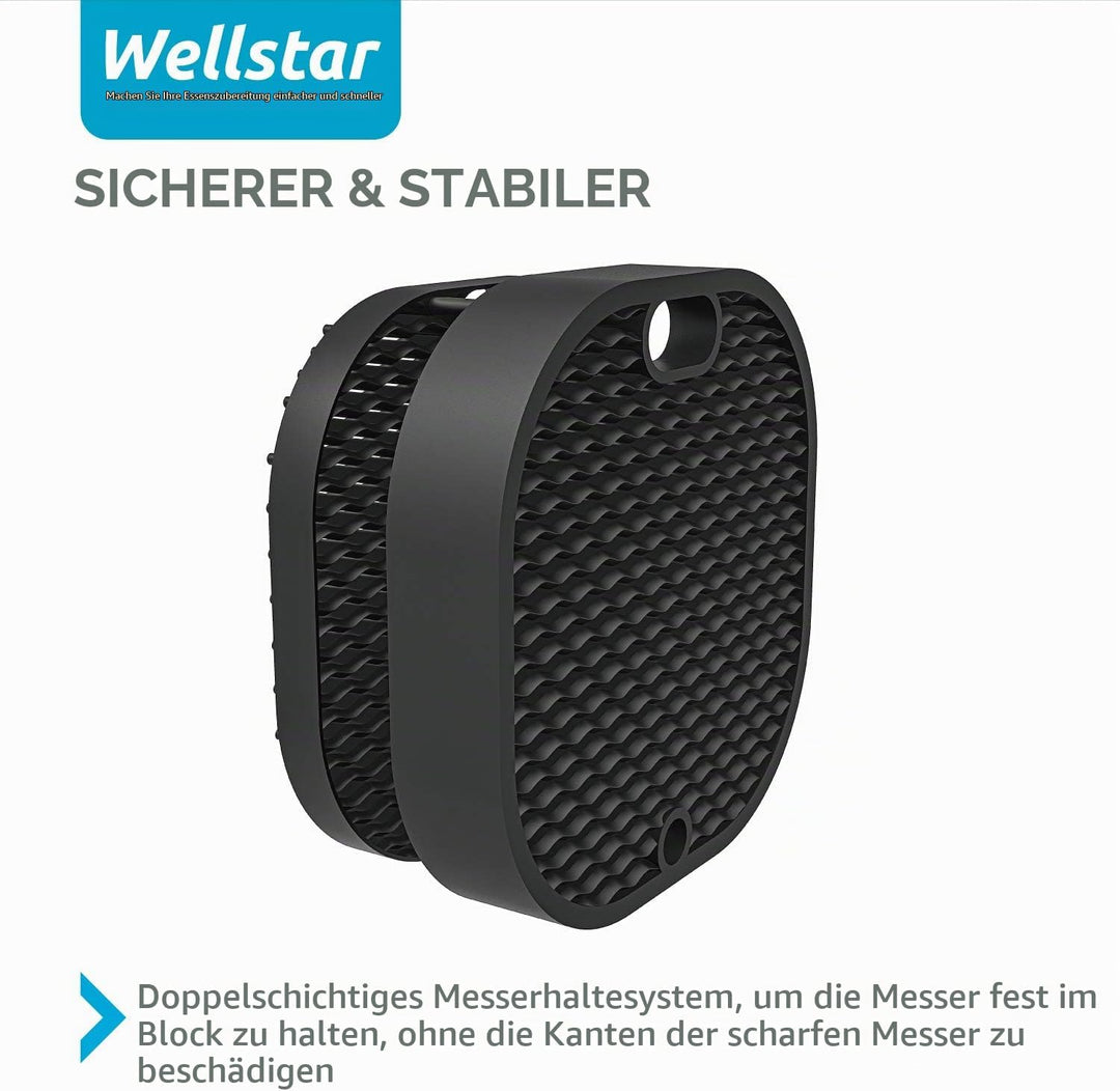 WELLSTAR Messerblock ohne Messer, Unbestückt Universal Messerblock,Sicherer Messerhalter Platzsparen