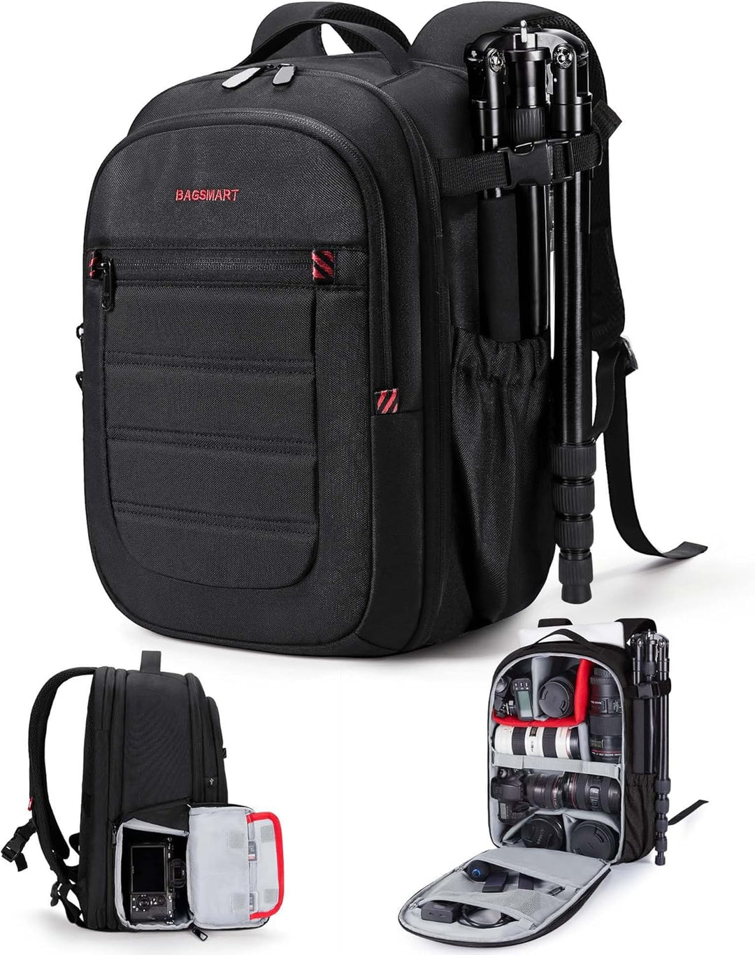 bagsmart Kamerarucksack Spiegelreflex Kameratasche für Fotografen, Wasserdichter Fotografie Reiseruc