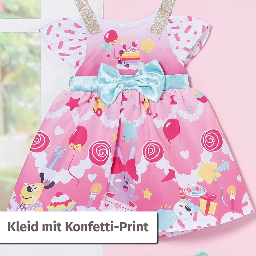 BABY born Partykleid Zapf Creation 834152 Deluxe Geburtstag 43cm-Puppenzubehör Puppenkleidung Set be