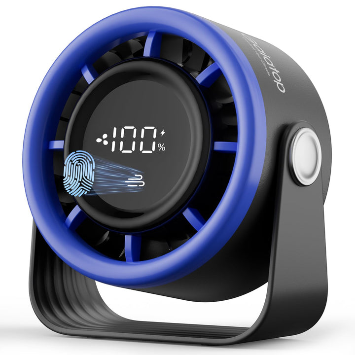 Gaiatop USB Ventilator Klein Leise, Akku Tischventilator mit 5 Stufen & Kraftvoller Luftstrom, Touch
