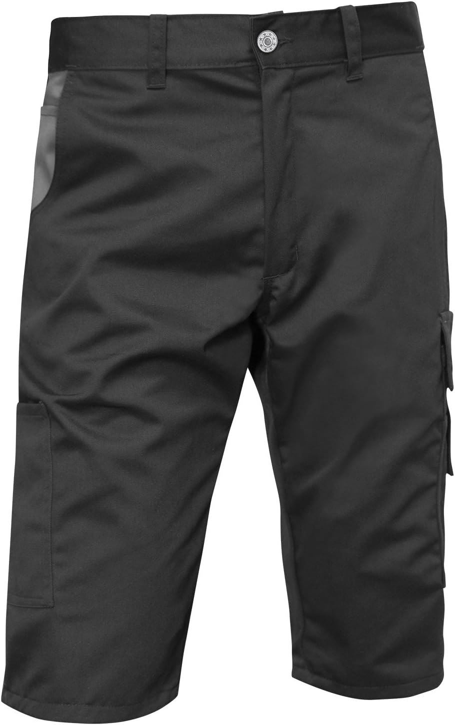 strongAnt Shorts Stretch Berlin Pro Herren Sommer Arbeitshose kurz Cargo Outdoor Grau-Shwarz-Weiss 4