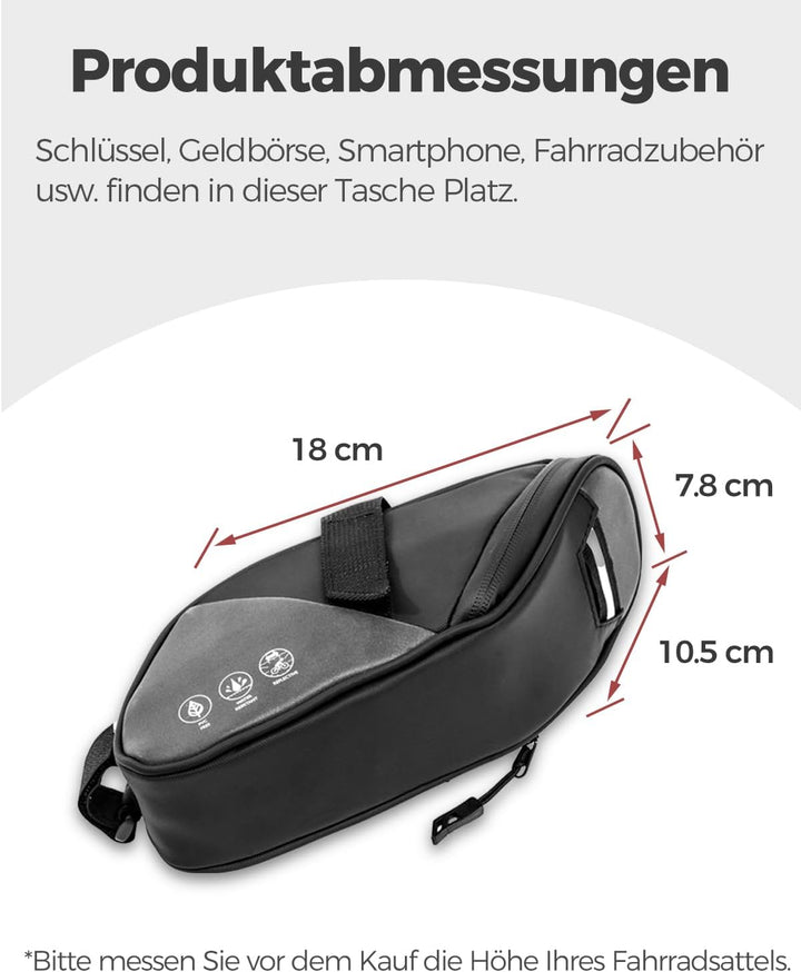 Fahrrad Satteltasche 1L, Wasserabweisende Fahrradtasche mit 3 Netztaschen, Unter dem Sitz Tasche für
