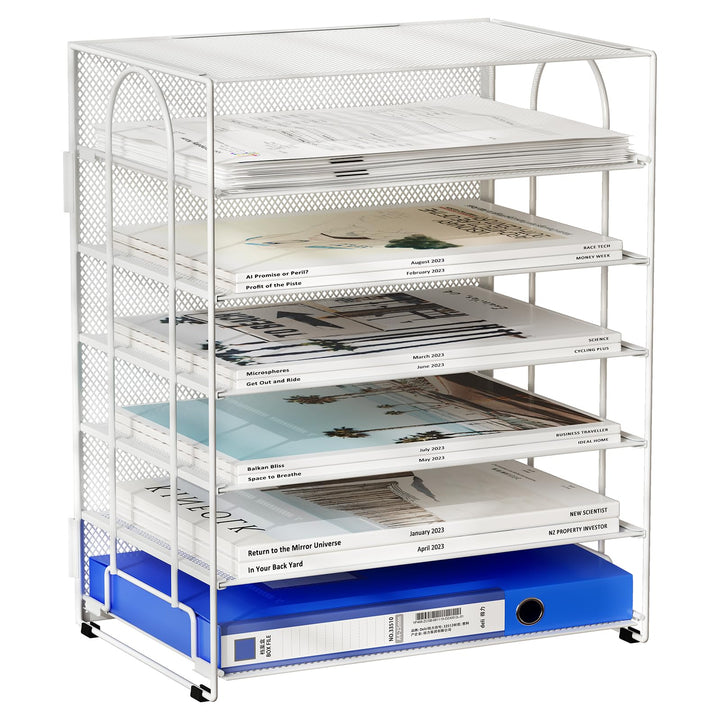 EasyPAG 6 Fächer A4 Metall Büro Schreibtisch Organizer Dokumentenhalter Aktenablage Zeitschriftenhal