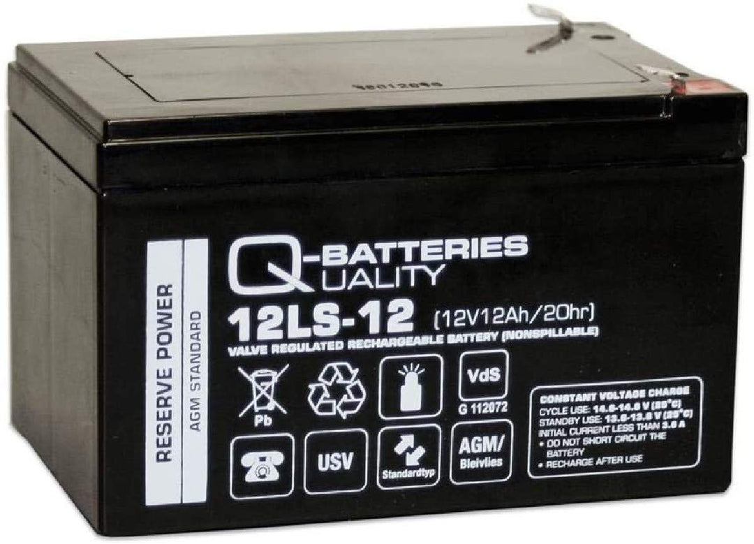 Q-Batteries 12LS-12 F1 12V 12Ah Blei-Vlies-Akku / AGM VRLA mit VdS