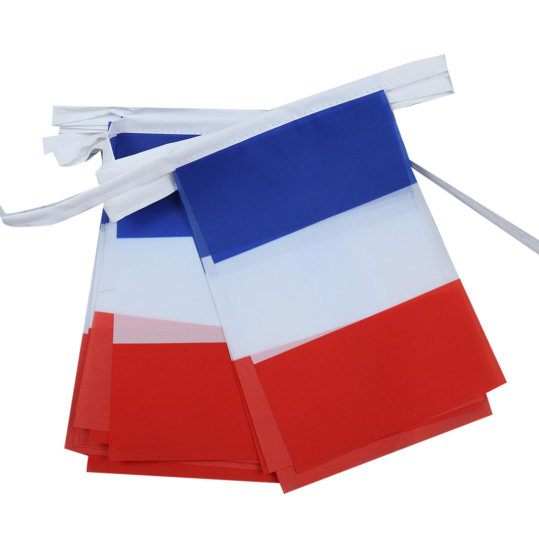 AZ FLAG FAHNENKETTE Frankreich 12 Meter mit 20 flaggen 45x30cm- FRANZÖSISCHE Girlande Flaggenkette 3