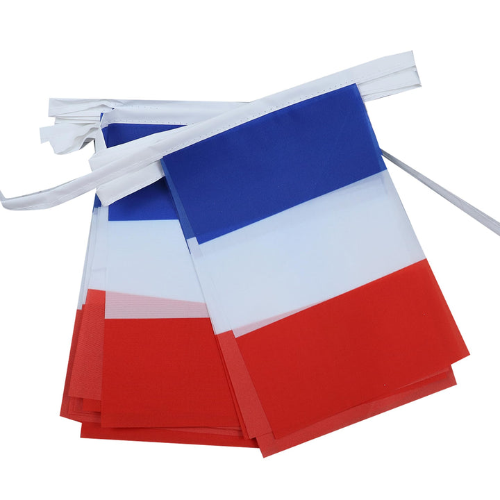 AZ FLAG FAHNENKETTE Frankreich 12 Meter mit 20 flaggen 45x30cm- FRANZÖSISCHE Girlande Flaggenkette 3