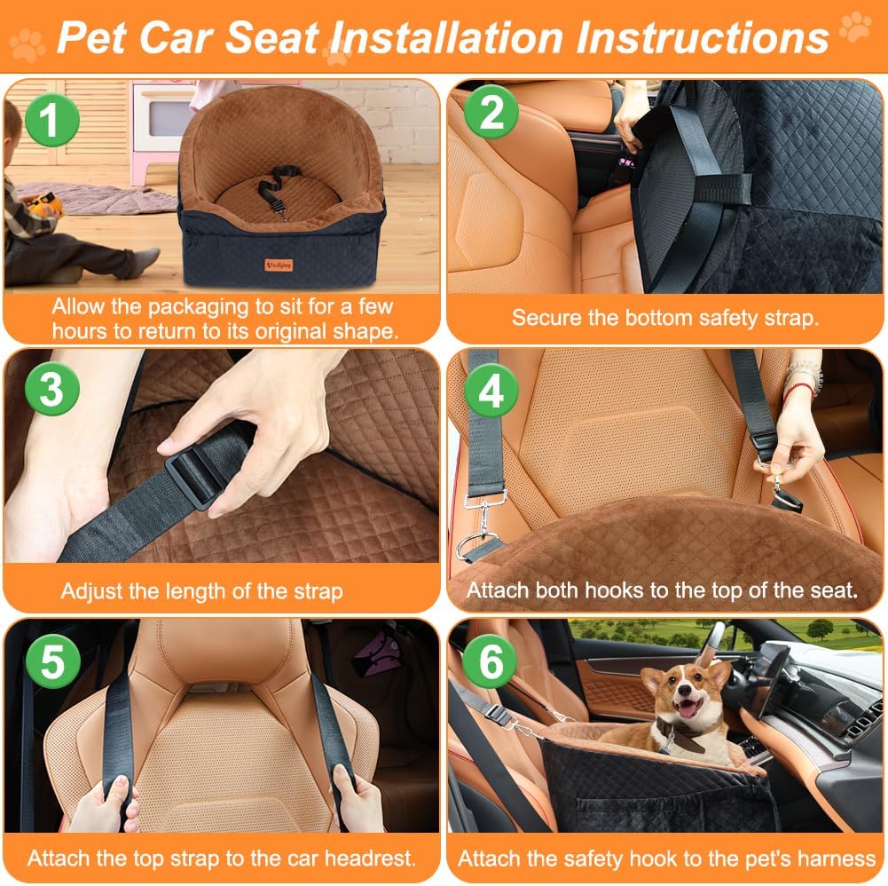 Vivifying Hundeautositz für kleine und mittelgrosse Hunde, abnehmbare und waschbare Sitzerhöhung für