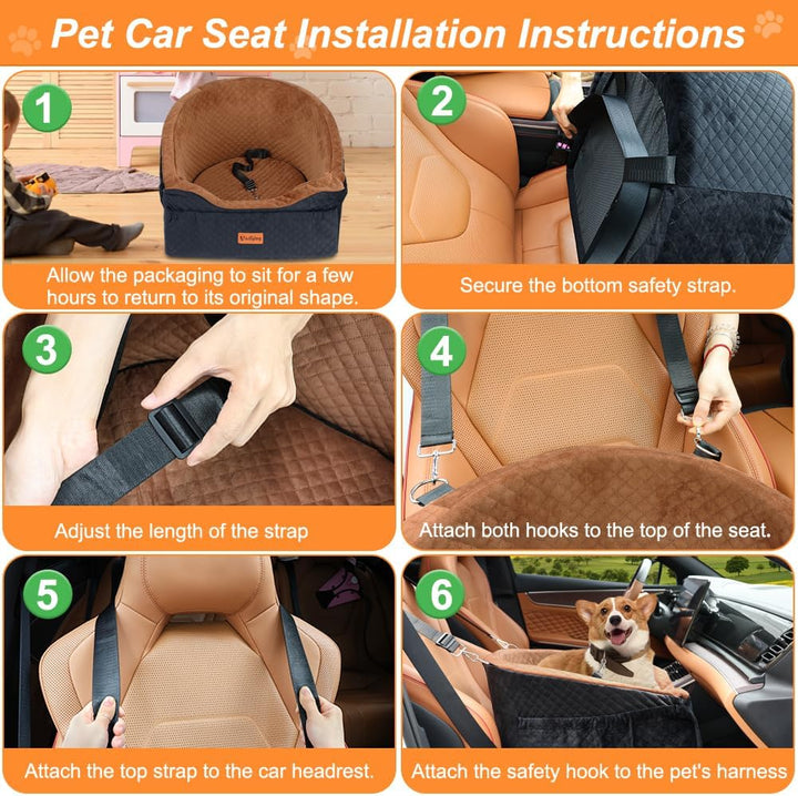 Vivifying Hundeautositz für kleine und mittelgrosse Hunde, abnehmbare und waschbare Sitzerhöhung für